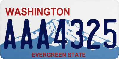 WA license plate AAA4325