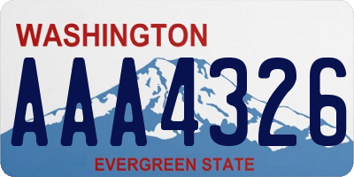 WA license plate AAA4326