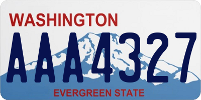 WA license plate AAA4327