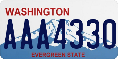 WA license plate AAA4330