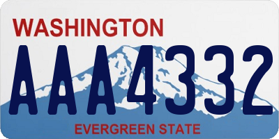 WA license plate AAA4332