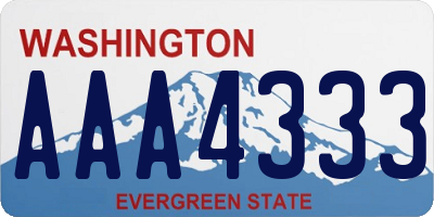 WA license plate AAA4333