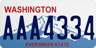 WA license plate AAA4334