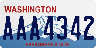 WA license plate AAA4342