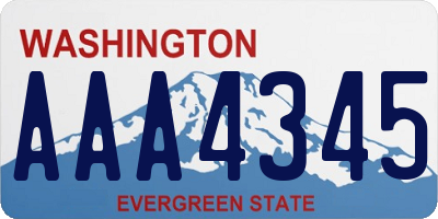 WA license plate AAA4345