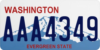 WA license plate AAA4349