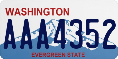 WA license plate AAA4352