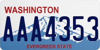 WA license plate AAA4353