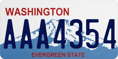 WA license plate AAA4354