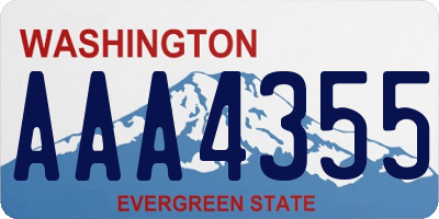 WA license plate AAA4355