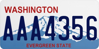WA license plate AAA4356