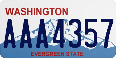 WA license plate AAA4357