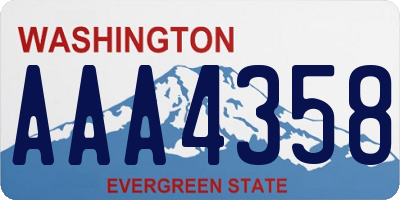 WA license plate AAA4358