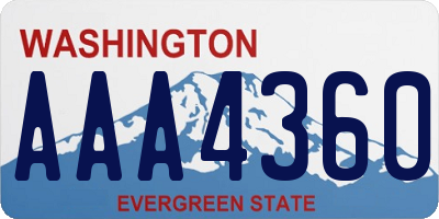 WA license plate AAA4360