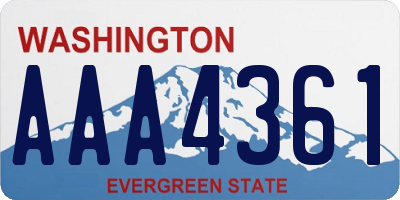 WA license plate AAA4361