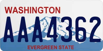 WA license plate AAA4362