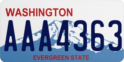 WA license plate AAA4363