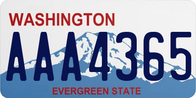 WA license plate AAA4365