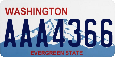 WA license plate AAA4366
