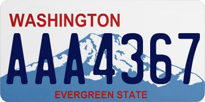 WA license plate AAA4367