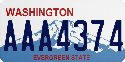 WA license plate AAA4374