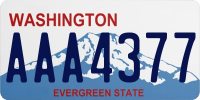 WA license plate AAA4377