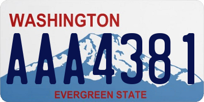 WA license plate AAA4381