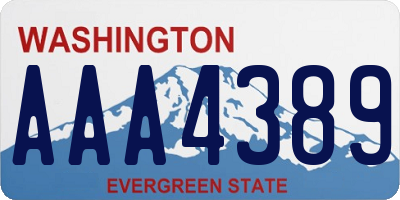 WA license plate AAA4389