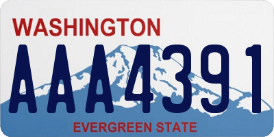 WA license plate AAA4391