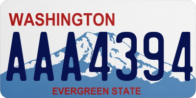 WA license plate AAA4394