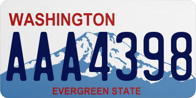 WA license plate AAA4398