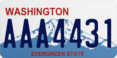 WA license plate AAA4431