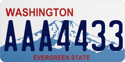 WA license plate AAA4433