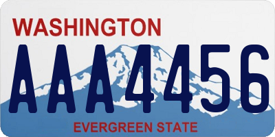 WA license plate AAA4456