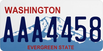 WA license plate AAA4458