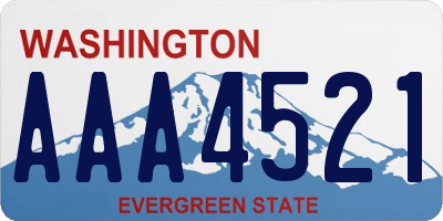 WA license plate AAA4521