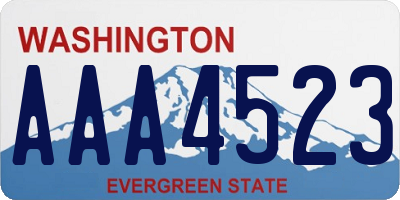 WA license plate AAA4523