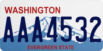 WA license plate AAA4532