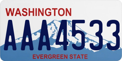 WA license plate AAA4533