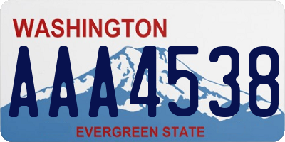 WA license plate AAA4538