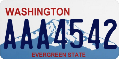 WA license plate AAA4542