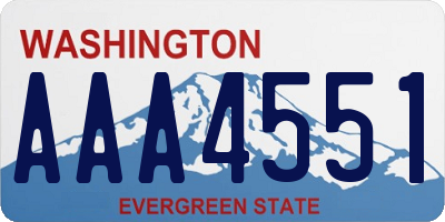 WA license plate AAA4551