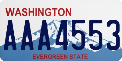 WA license plate AAA4553