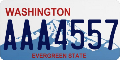 WA license plate AAA4557