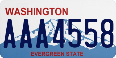 WA license plate AAA4558