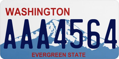 WA license plate AAA4564