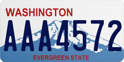 WA license plate AAA4572