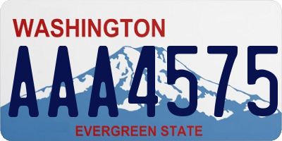 WA license plate AAA4575