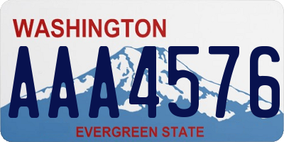 WA license plate AAA4576