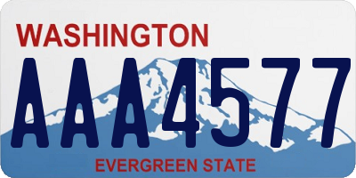 WA license plate AAA4577